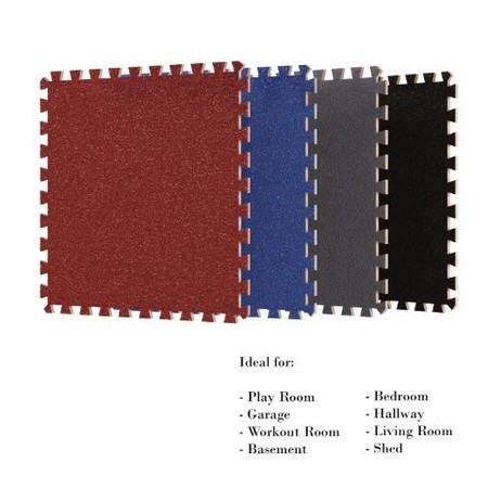 Fleming Supply 6-piece Foam Mat Floor Tiles, Interlocking EVA Foam Padding with Soft Carpet Top (Red) 197994GHW